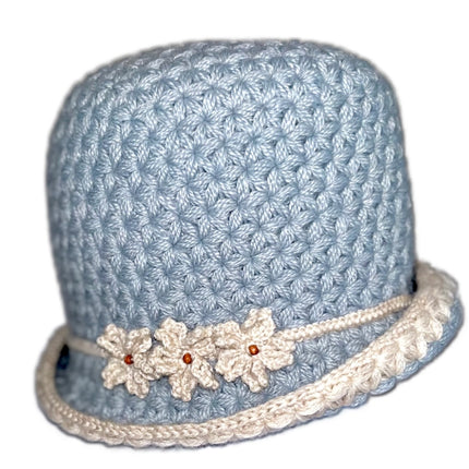 Flower - Handgefertiger gehäckelter Cloche Hut