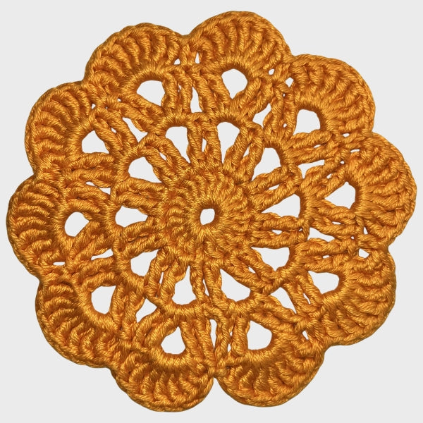 6er-Set Handgefertigte Häckel-Untersetzer "Flower" aus 100%-Baumwolle