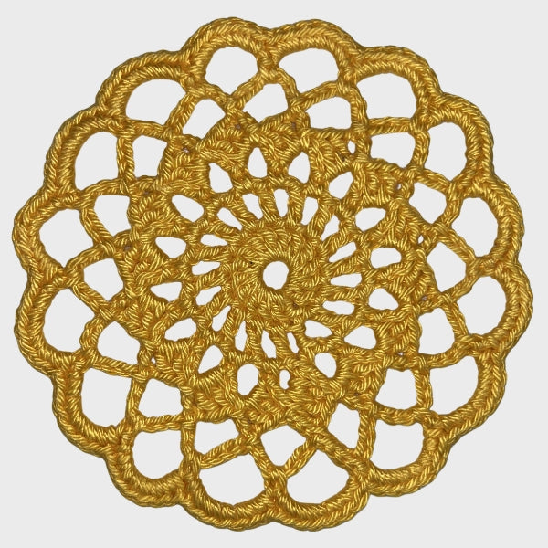 6er-Set Handgefertigte Häckel-Untersetzer "Oculus" aus 100%-Baumwolle