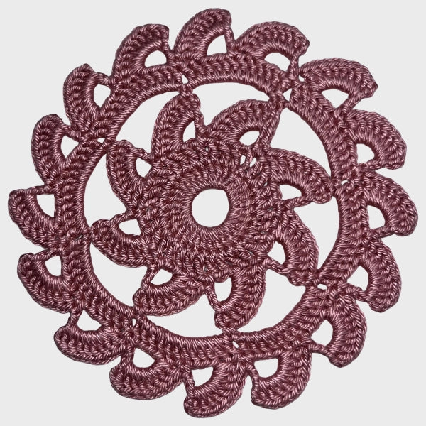 Handgefertigter Häckel-Untersetzer "Wave" aus 100%-Baumwolle